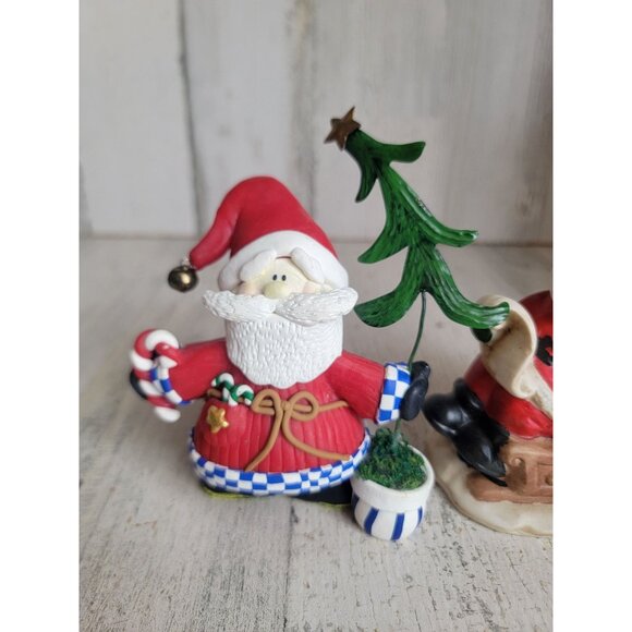 Santa Claus claydough tree candy cane ceramic santa variety set xmas - Picture 2 of 7